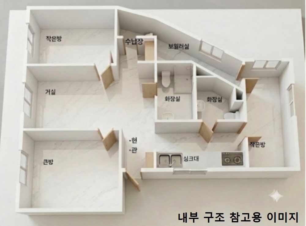 더블역세권 쓰리룸, 내부 수리 예정 매물 사진
